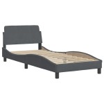 vidaXL Cadru de pat fără saltea, gri închis, 80x200 cm, catifea vidaXL Cadru de pat fără saltea, gri închis, 80x200 cm, catifea