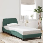 vidaXL Cadru de pat fără saltea, verde închis, 80x200 cm, catifea vidaXL Cadru de pat fără saltea, verde închis, 80x200 cm, catifea