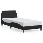 vidaXL Cadru de pat cu tăblie, negru, 80x200 cm, piele ecologică vidaXL Cadru de pat cu tăblie, negru, 80x200 cm, piele ecologică