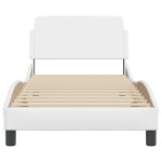 vidaXL Cadru de pat cu tăblie, alb, 80x200 cm, piele ecologică
