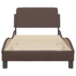 vidaXL Cadru de pat cu tăblie, maro, 80x200 cm, piele ecologică vidaXL Cadru de pat cu tăblie, maro, 80x200 cm, piele ecologică