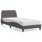 vidaXL Cadru de pat cu tăblie, gri, 80x200 cm, piele ecologică vidaXL Cadru de pat cu tăblie, gri, 80x200 cm, piele ecologică