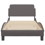 vidaXL Cadru de pat cu tăblie, gri, 80x200 cm, piele ecologică vidaXL Cadru de pat cu tăblie, gri, 80x200 cm, piele ecologică