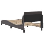vidaXL Cadru de pat cu tăblie, gri, 80x200 cm, piele ecologică vidaXL Cadru de pat cu tăblie, gri, 80x200 cm, piele ecologică