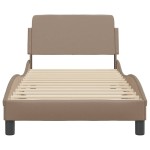 vidaXL Cadru de pat cu tăblie, cappuccino, 80x200 cm, piele ecologică