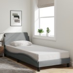 vidaXL Cadru de pat fără saltea, gri deschis, 90x190 cm, textil