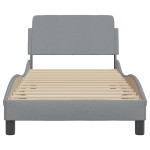 vidaXL Cadru de pat fără saltea, gri deschis, 90x190 cm, textil