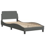 vidaXL Cadru de pat fără saltea, gri închis, 90x190 cm, textil vidaXL Cadru de pat fără saltea, gri închis, 90x190 cm, textil