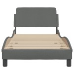 vidaXL Cadru de pat fără saltea, gri închis, 90x190 cm, textil vidaXL Cadru de pat fără saltea, gri închis, 90x190 cm, textil