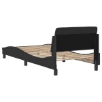 vidaXL Cadru de pat cu tăblie fără saltea, negru, 90x190 cm, textil vidaXL Cadru de pat cu tăblie fără saltea, negru, 90x190 cm, textil