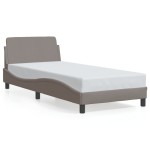 vidaXL Cadru de pat cu tăblie fără saltea, taupe, 90x190 cm, textil