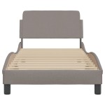 vidaXL Cadru de pat cu tăblie fără saltea, taupe, 90x190 cm, textil