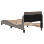 vidaXL Cadru de pat cu tăblie fără saltea, taupe, 90x190 cm, textil