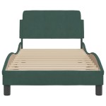 vidaXL Cadru de pat fără saltea, verde închis, 90x190 cm, catifea vidaXL Cadru de pat fără saltea, verde închis, 90x190 cm, catifea