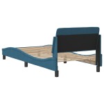 vidaXL Cadru de pat cu tăblie, albastru, 90x190 cm, catifea vidaXL Cadru de pat cu tăblie, albastru, 90x190 cm, catifea