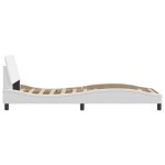 vidaXL Cadru de pat cu tăblie, alb, 90x190 cm, piele ecologică vidaXL Cadru de pat cu tăblie, alb, 90x190 cm, piele ecologică