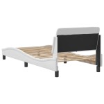 vidaXL Cadru de pat cu tăblie, alb, 90x190 cm, piele ecologică vidaXL Cadru de pat cu tăblie, alb, 90x190 cm, piele ecologică
