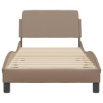 vidaXL Cadru de pat cu tăblie, cappuccino, 90x190 cm, piele ecologică vidaXL Cadru de pat cu tăblie, cappuccino, 90x190 cm, piele ecologică