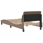 vidaXL Cadru de pat cu tăblie, cappuccino, 90x190 cm, piele ecologică vidaXL Cadru de pat cu tăblie, cappuccino, 90x190 cm, piele ecologică