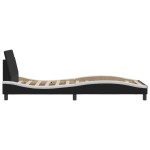 vidaXL Cadru de pat cu tăblie negru și alb 90x190 cm piele artificială