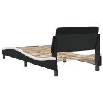 vidaXL Cadru de pat cu tăblie negru și alb 90x190 cm piele artificială