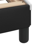 vidaXL Cadru de pat cu tăblie negru și alb 90x190 cm piele artificială