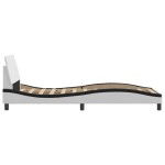 vidaXL Cadru de pat cu tăblie alb și negru 90x190 cm piele artificială