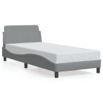 vidaXL Cadru de pat fără saltea, gri deschis, 90x200 cm, textil