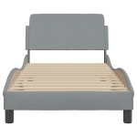 vidaXL Cadru de pat fără saltea, gri deschis, 90x200 cm, textil