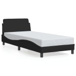 vidaXL Cadru de pat cu tăblie fără saltea, negru, 90x200 cm, textil vidaXL Cadru de pat cu tăblie fără saltea, negru, 90x200 cm, textil