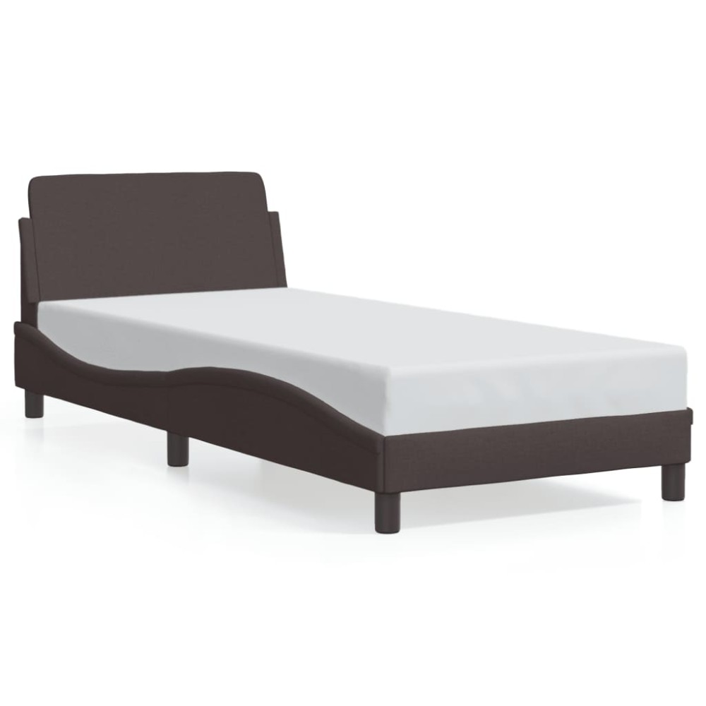vidaXL Cadru de pat fără saltea, maro închis, 90x200 cm, textil