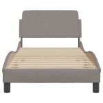 vidaXL Cadru de pat cu tăblie fără saltea, taupe, 90x200 cm, textil