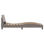 vidaXL Cadru de pat cu tăblie fără saltea, taupe, 90x200 cm, textil