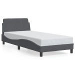 vidaXL Cadru de pat fără saltea, gri închis, 90x200 cm, catifea vidaXL Cadru de pat fără saltea, gri închis, 90x200 cm, catifea