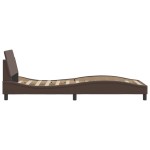 vidaXL Cadru de pat cu tăblie, maro, 90x200 cm, piele ecologică vidaXL Cadru de pat cu tăblie, maro, 90x200 cm, piele ecologică