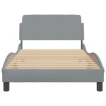 vidaXL Cadru de pat fără saltea, gri deschis, 100x200 cm, textil