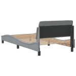 vidaXL Cadru de pat fără saltea, gri deschis, 100x200 cm, textil