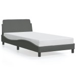 vidaXL Cadru de pat fără saltea, gri închis, 100x200 cm, textil