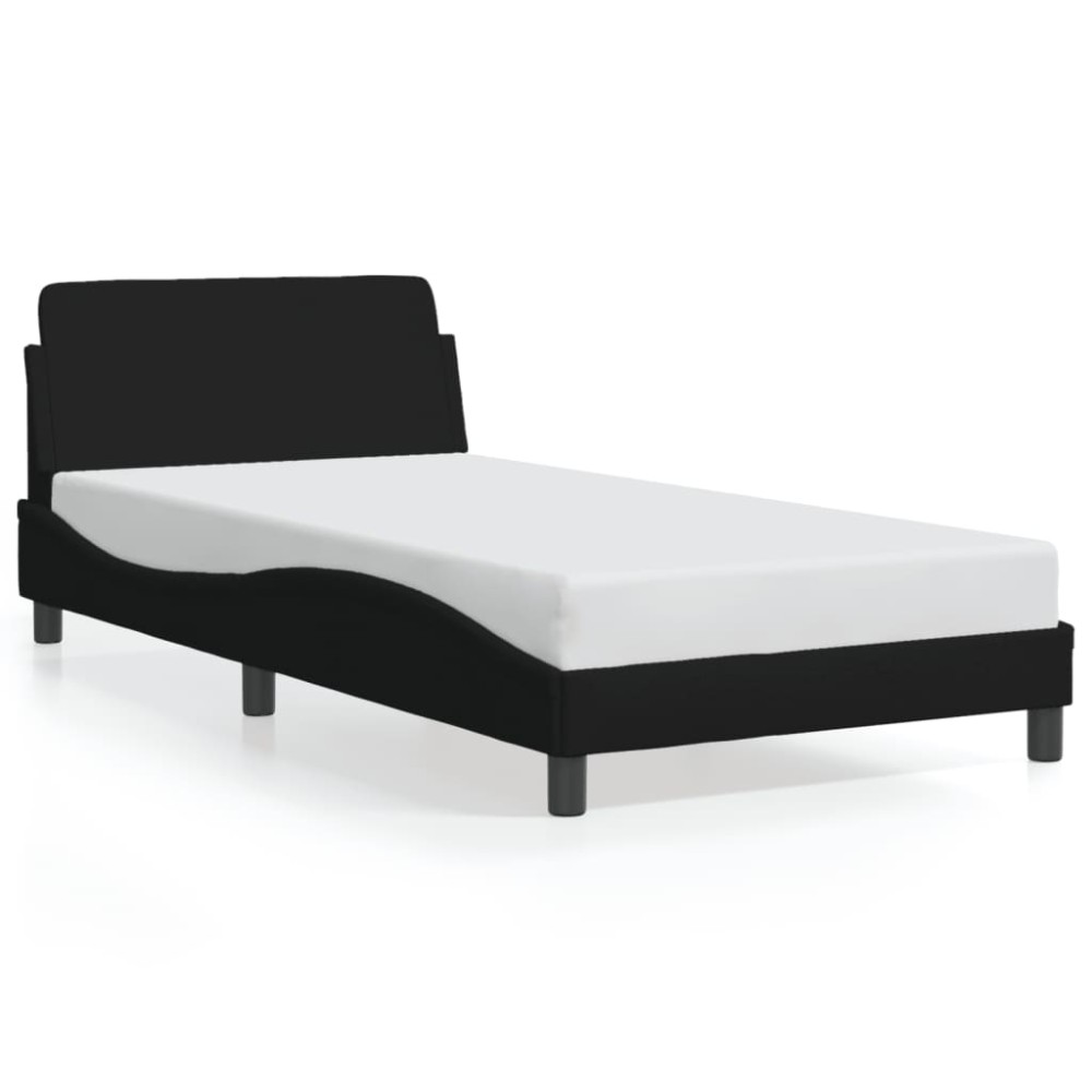 vidaXL Cadru de pat fără saltea, negru, 100x200 cm, textil