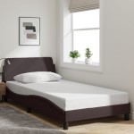 vidaXL Cadru de pat fără saltea, maro închis, 100x200 cm, textil vidaXL Cadru de pat fără saltea, maro închis, 100x200 cm, textil