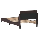 vidaXL Cadru de pat fără saltea, maro închis, 100x200 cm, textil vidaXL Cadru de pat fără saltea, maro închis, 100x200 cm, textil