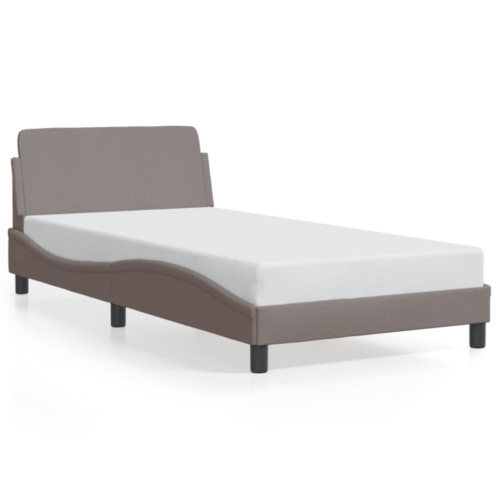 vidaXL Cadru de pat fără saltea, gri taupe, 100x200 cm, textil