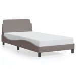 vidaXL Cadru de pat fără saltea, gri taupe, 100x200 cm, textil vidaXL Cadru de pat fără saltea, gri taupe, 100x200 cm, textil