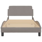 vidaXL Cadru de pat fără saltea, gri taupe, 100x200 cm, textil vidaXL Cadru de pat fără saltea, gri taupe, 100x200 cm, textil
