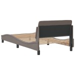 vidaXL Cadru de pat fără saltea, gri taupe, 100x200 cm, textil vidaXL Cadru de pat fără saltea, gri taupe, 100x200 cm, textil