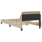 vidaXL Cadru de pat fără saltea, crem, 100x200 cm, textil