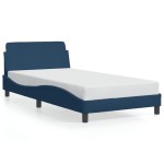 vidaXL Cadru de pat cu tăblie fără saltea, albastru, 100x200cm, textil