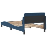 vidaXL Cadru de pat cu tăblie fără saltea, albastru, 100x200cm, textil