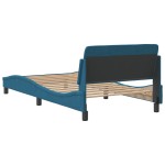 vidaXL Cadru de pat cu tăblie, albastru, 100x200 cm, catifea vidaXL Cadru de pat cu tăblie, albastru, 100x200 cm, catifea