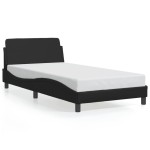 vidaXL Cadru de pat cu tăblie, negru, 100x200 cm, piele ecologică vidaXL Cadru de pat cu tăblie, negru, 100x200 cm, piele ecologică